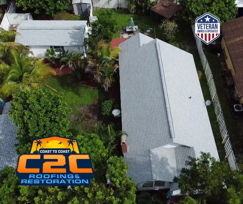 Light gray shingle re-roof, Palm Beach County, FL