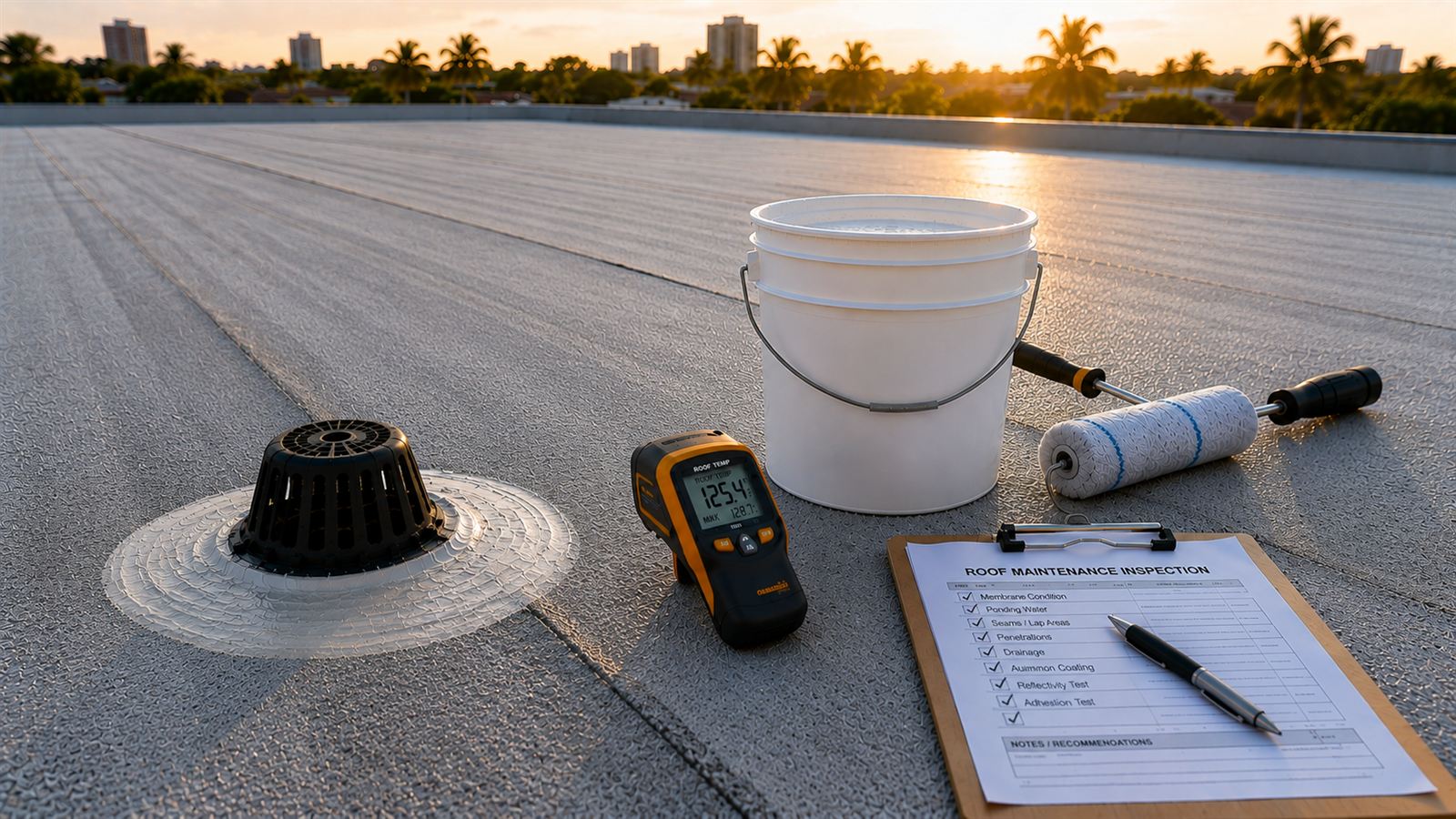 Commercial low-slope maintenance, Palm Beach County, FL